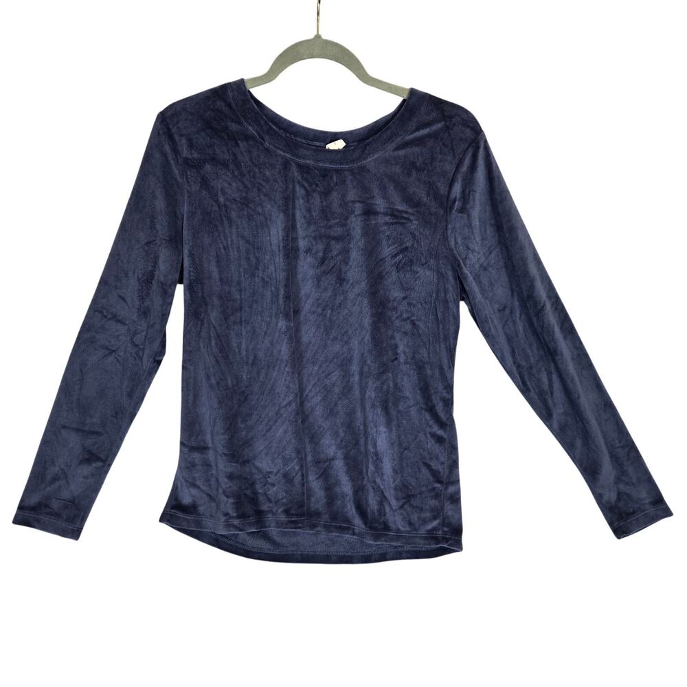 HUE Womens Velvet Purple Long Sleeve Sweater S Velour Whimsigoth Soft Cozy Top